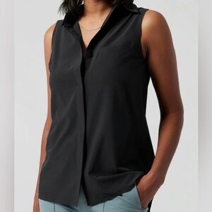 Athleta Urbanite Tank Blouse Sleeveless Black